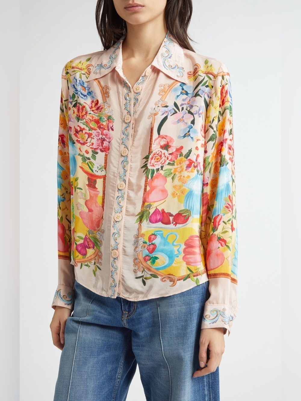 Farm Rio: Garden Terrace Floral Button-Up
Shirt